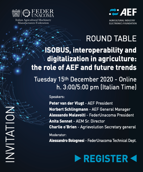 ISOBUS, interoperability and digitalization in agriculture: the role of AEF and future trends
